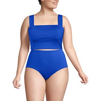 Plus Size Lands' End Square Neck Tankini Top