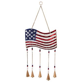 Evergreen Enterprises American Flag Beaded Wind Chime