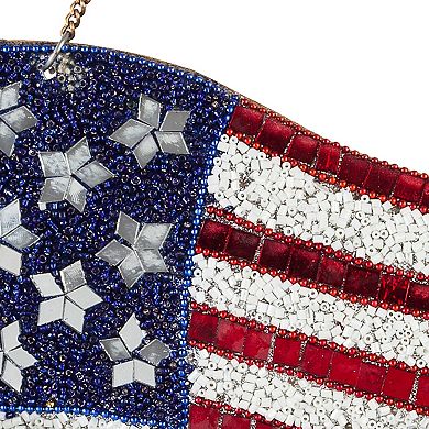 Evergreen Enterprises American Flag Beaded Wind Chime