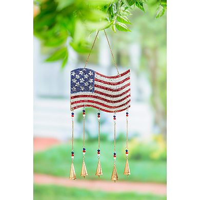 Evergreen Enterprises American Flag Beaded Wind Chime