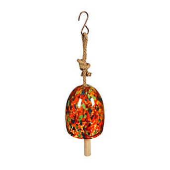 Evergreen Enterprises Art Glass Speckle Orange Bell Chime
