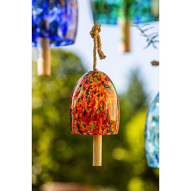 Evergreen Enterprises Art Glass Speckle Orange Bell Chime