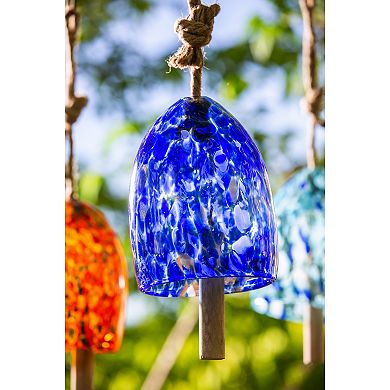 Evergreen Enterprises Art Glass Speckle Deep Blue Bell Chime