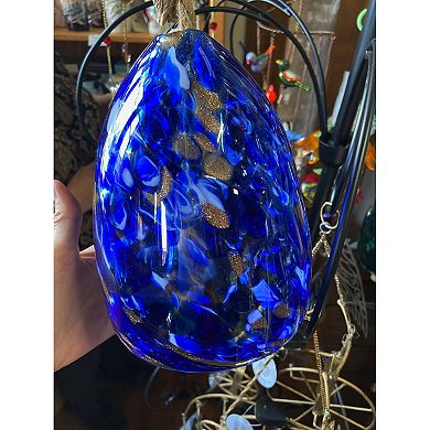 Evergreen Enterprises Art Glass Speckle Deep Blue Bell Chime