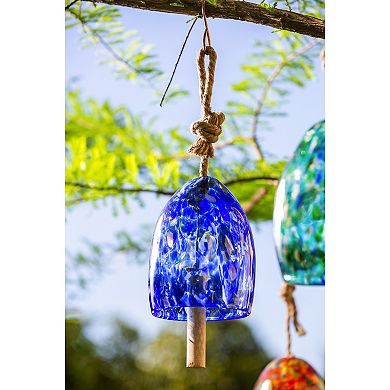 Evergreen Enterprises Art Glass Speckle Deep Blue Bell Chime