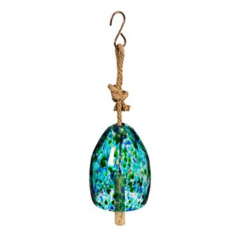 Evergreen Enterprises Art Glass Speckle Turquoise Bell Chime