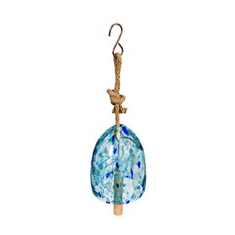 Evergreen Enterprises Art Glass Speckle Light Blue Bell Chime