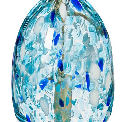 Evergreen Enterprises Art Glass Speckle Light Blue Bell Chime