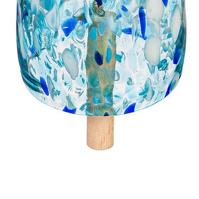 Evergreen Enterprises Art Glass Speckle Light Blue Bell Chime