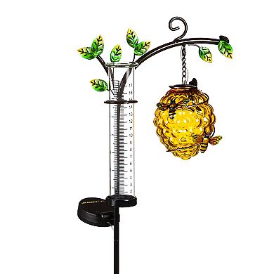 Evergreen Enterprises Beehive Solar Garden Stake with Rain Gauge