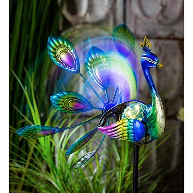 Evergreen Enterprises Solar Peacock Staked Wind Spinner