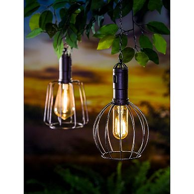 Evergreen Enterprises Indoor / Outdoor Solar Hanging Lantern with Rounded LED Bulb