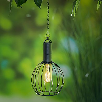 Evergreen Enterprises Indoor / Outdoor Solar Hanging Lantern with Rounded LED Bulb