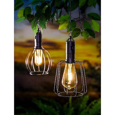 Evergreen Enterprises Indoor / Outdoor Solar Hanging Lantern with Squared LED Bulb