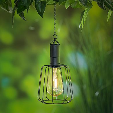 Evergreen Enterprises Indoor / Outdoor Solar Hanging Lantern with Squared LED Bulb
