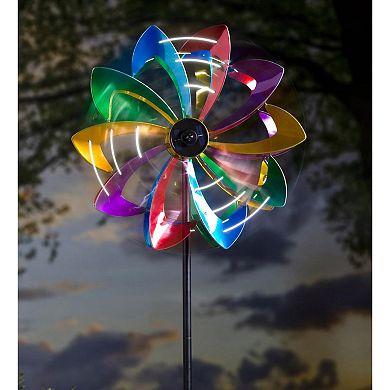 Evergreen Enterprises 75" LED Solar Flower Wind Spinner