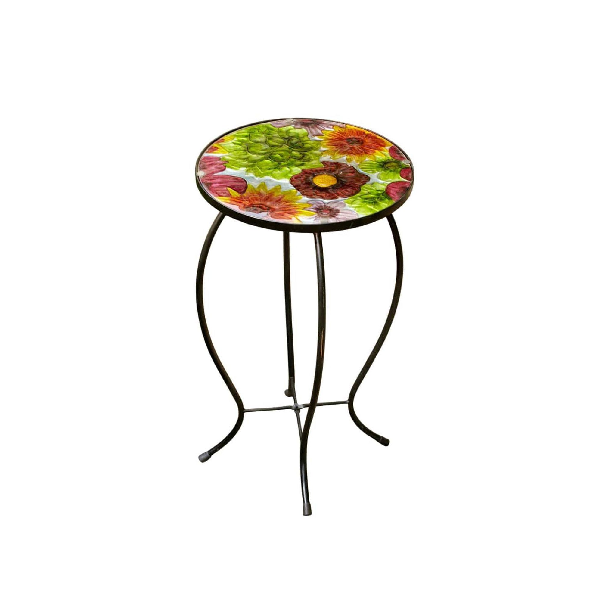 Evergreen Enterprises Indoor / Outdoor Round Glass Table, Multi