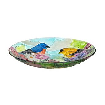 Evergreen Enterprises Feathered Trio Glass Bird Bath