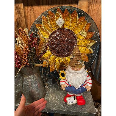 Evergreen Enterprises Sunflower Crushed Glass Bird Bath