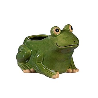 Evergreen Enterprises Indoor / Outdoor Ceramic Frog Planter Table Decor