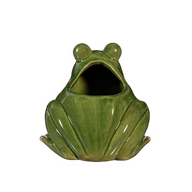 Evergreen Enterprises Indoor / Outdoor Ceramic Frog Planter Table Decor