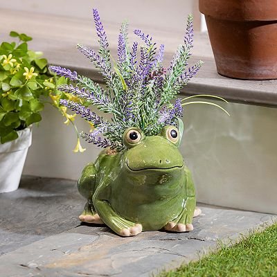 Evergreen Enterprises Indoor / Outdoor Ceramic Frog Planter Table