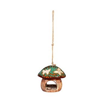 Evergreen Enterprises Indoor / Outdoor Ceramic Fantasy Green Mushroom Bird Feeder