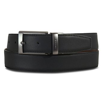 Men's Nautica Gunmetal Logo Reversible Leather Belt