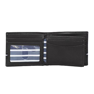 Men's Nautica Logo Ribbon Leather RFID-blocking Bifold Wallet