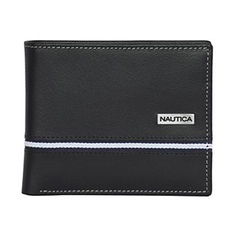 Men's Nautica Logo Ribbon Leather RFID-blocking Bifold Wallet