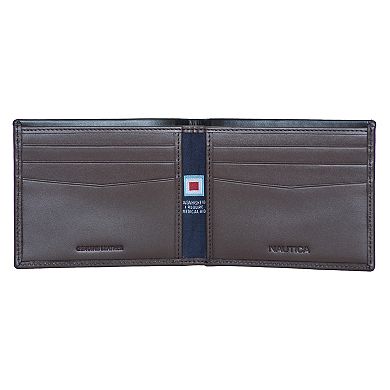 Men's Nautica Pop Color Leather RFID-Blocking Bifold Wallet