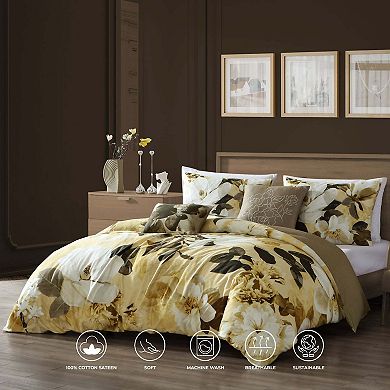Bebejan Zayra 100% Cotton Sateen 5 Piece Reversible Comforter Set