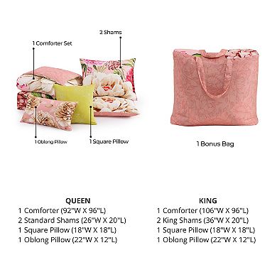 Bebejan Spring Forever 100% Cotton Sateen 5 Piece Reversible Comforter Set