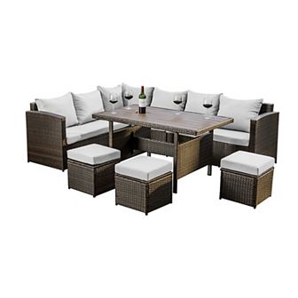Nestl 7 pc Patio Dining Sofa Set