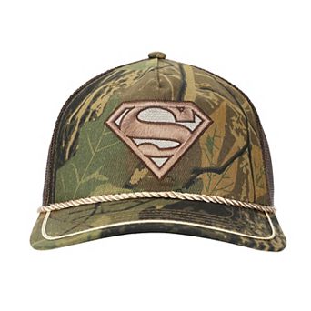 Men's DC Comics Superman Embroidered Logo Camouflage Adjustable Trucker Hat