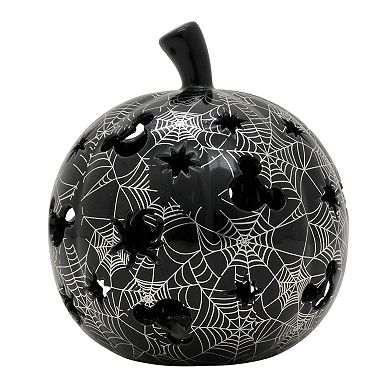 Celebrate Together™ Disney's Mickey Mouse Ceramic Pumpkin with Spider Web Design Table Decor