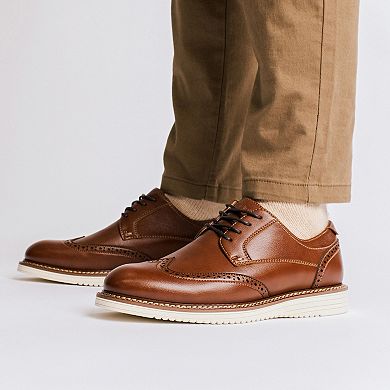 VANCE Lorenzo Comfort Wingtip Men's Flexible Casual Hybrid Dress Shoes