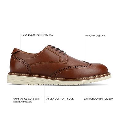 VANCE Lorenzo Comfort Wingtip Men's Flexible Casual Hybrid Dress Shoes