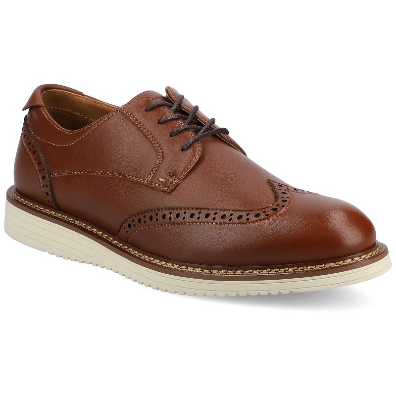 VANCE Lorenzo Comfort Wingtip Men's Flexible Casual Hybrid Dress Shoes, Size: 12, Brown