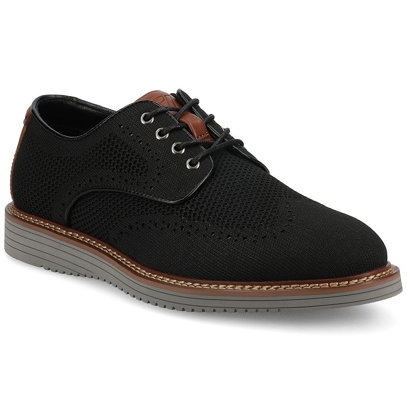 VANCE Whitaker Comfort Men's Flexible Casual Knit Wingtip Hybrid Dress Shoes, Size: 11, Black