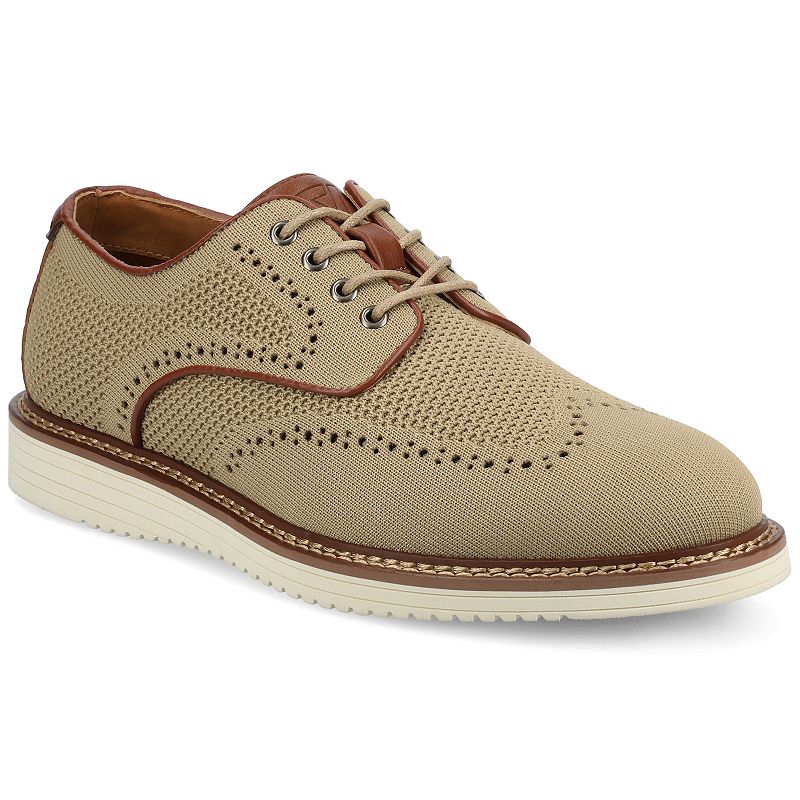 VANCE Whitaker Comfort Men's Flexible Casual Knit Wingtip Hybrid Dress Shoes, Size: 8, Brown