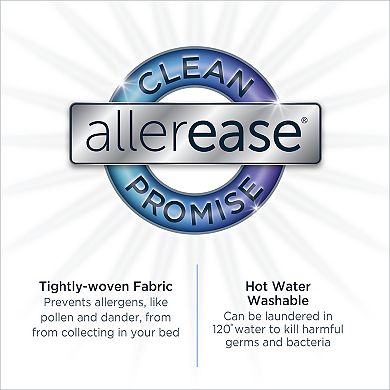 AllerEase Ultimate Pillow Protector Comfort Zippered Machine Washable Pillow Cover 2-pk.