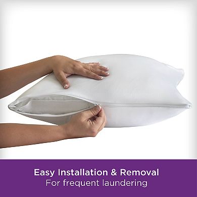AllerEase Ultimate Pillow Protector Comfort Zippered Machine Washable Pillow Cover 2-pk.