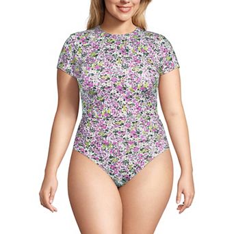 Plus Size Lands' End Tugless Cap Sleeve Midkini Swim Top