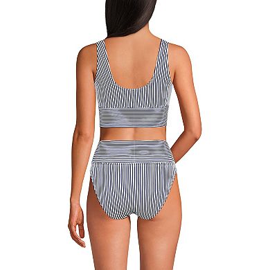 Women's Lands' End 2-Piece Tankini Top & High Waisted Bottom Swimsuit Set