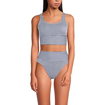 Women's Lands' End 2 pc Tankini Top & High Waisted Bottom Swimsuit Set