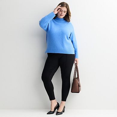 Plus Size Nine West Raglan Sleeve High-Neck Sweater