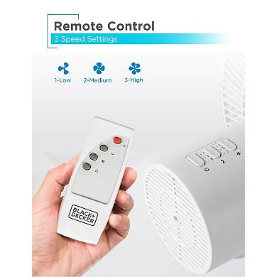 BLACK+DECKER 12-Inch Dual Blade Table Fan with Remote