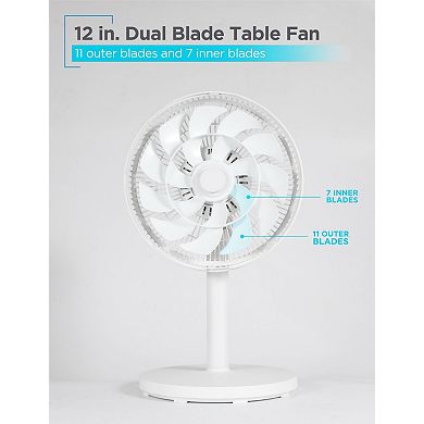 BLACK+DECKER 12-Inch Dual Blade Table Fan with Remote