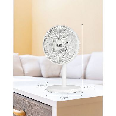 BLACK+DECKER 12-Inch Dual Blade Table Fan with Remote